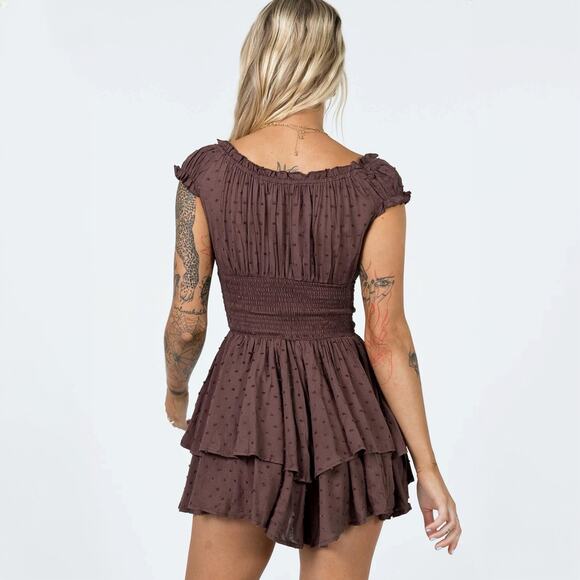 Princess Polly The Love Galore Chocolate Brown Romper Sz 12 - Picture 2 of 8